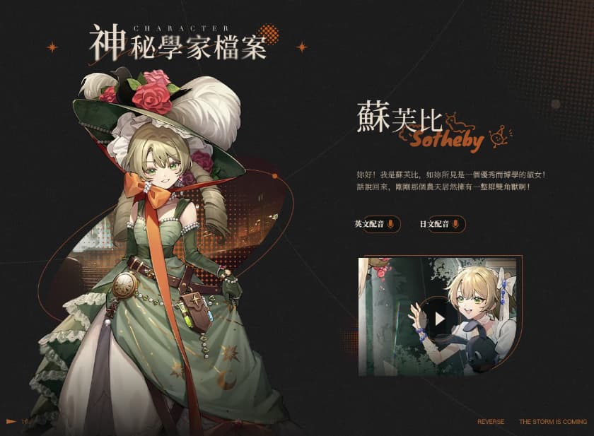 重返未来1999台服角色简介