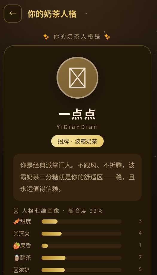 奶茶人格测试截图6